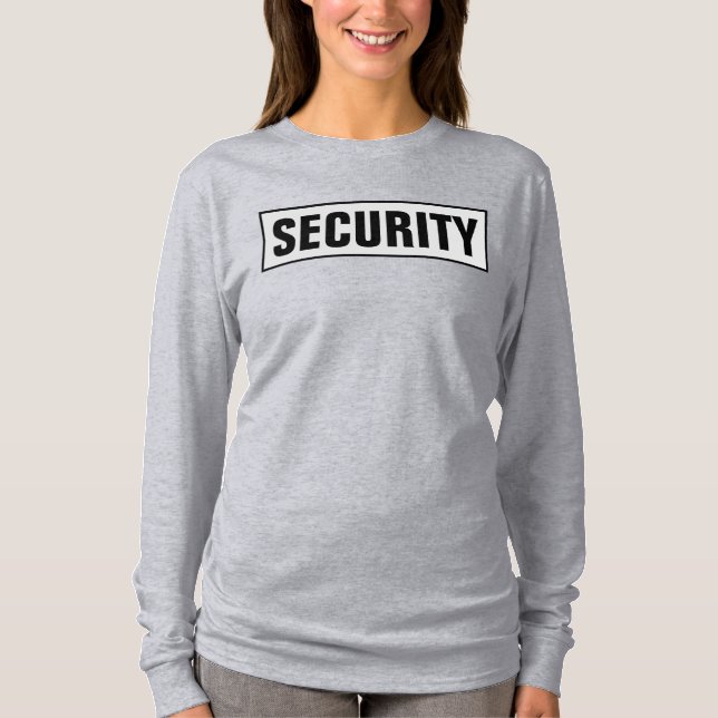 Camiseta Custom Womens Double Sided Long Sleeve Security (Frente)