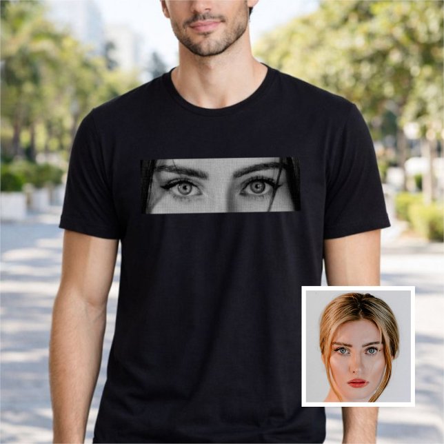 Camiseta Custom Your Loved One Eyes Photo T-Shirt (Criador carregado)