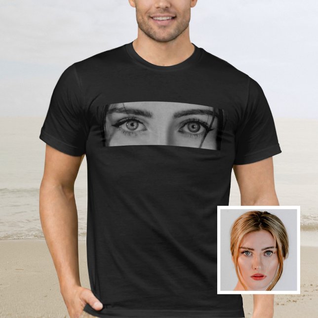 Camiseta Custom Your Loved One Eyes Photo T-Shirt (Criador carregado)