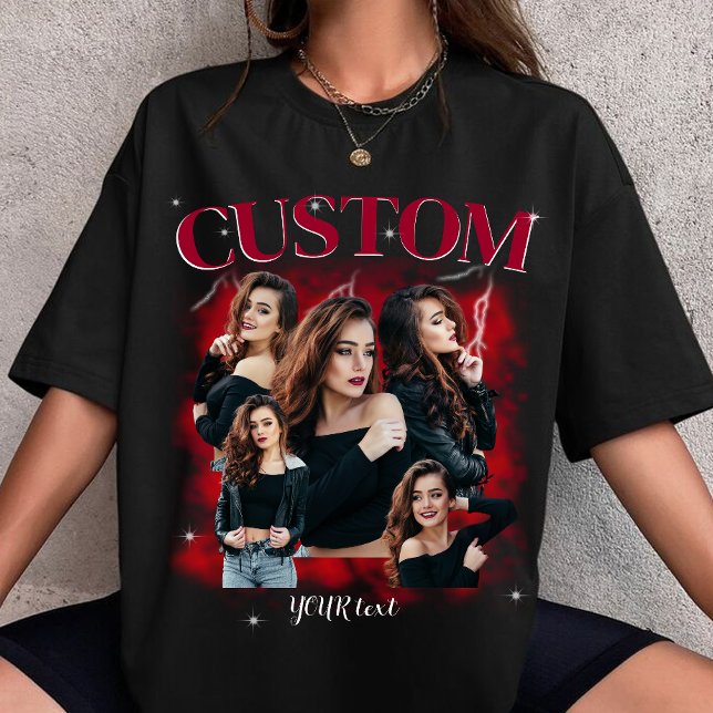 Camiseta custom your own bootleg 90s rap tee photo here (Criador carregado)