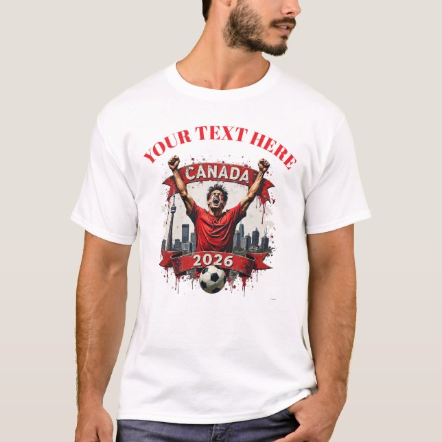 Camiseta Customisable Canada Soccer Football Team Supporter (Frente)