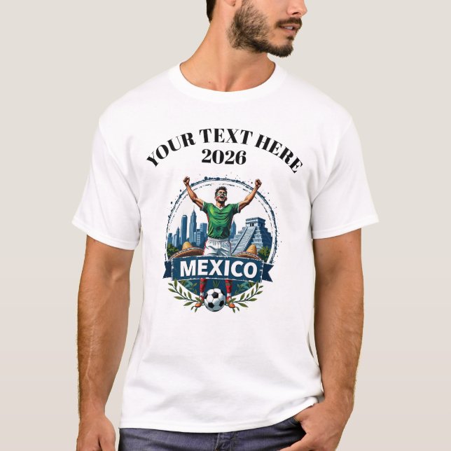 Camiseta Customisable Mexico Soccer Football Team Supporter (Frente)