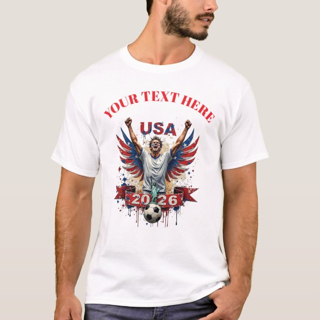 Camiseta Customisable USA Soccer Football Team Supporters (Frente)