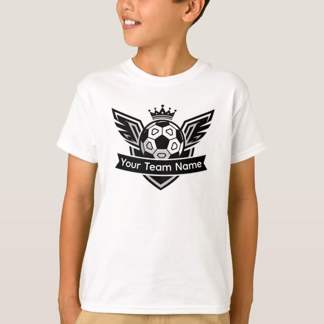 Camiseta Customisable Winged Soccer Ball Logo Team Children (Frente)
