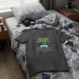 Camiseta Customizable Gamer Tag "Respawn Repeat Recharge" 