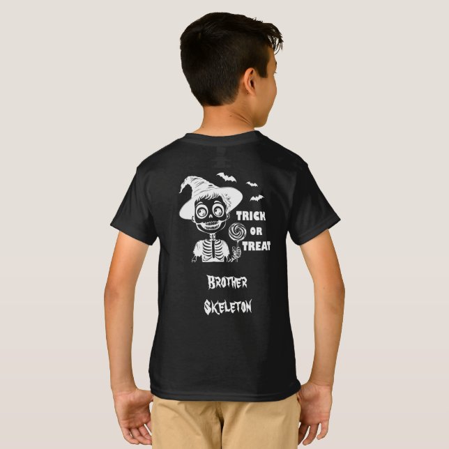 Camiseta Customizable Halloween Skeleton T-shirt boy (Parte Traseira Completa)