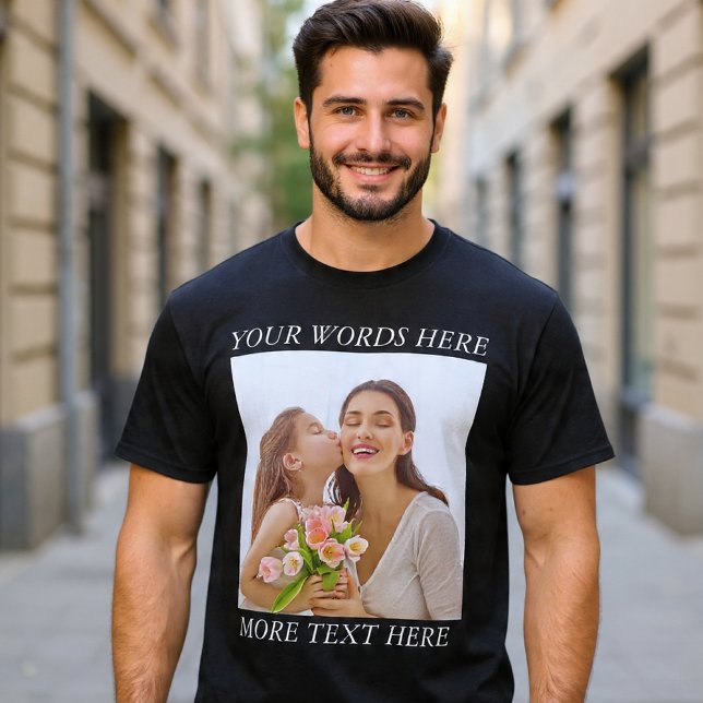 Camiseta Customizable Photo & Text Tee, Your Design Here (Criador carregado)