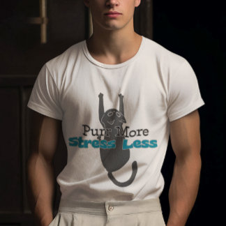 Camiseta Customizable Purr More Stress Less