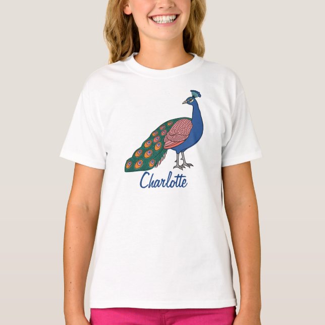 Camiseta customizable Vivid Humble Peacock  (Frente)