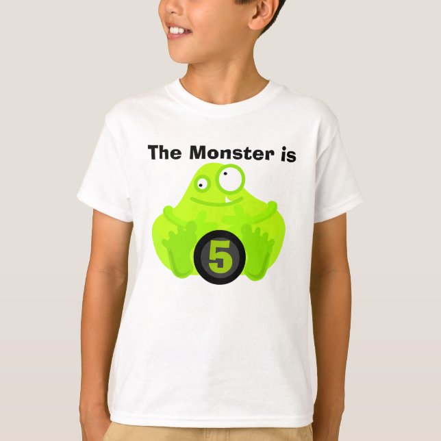 Camiseta customizável do aniversário do monstro (Frente)