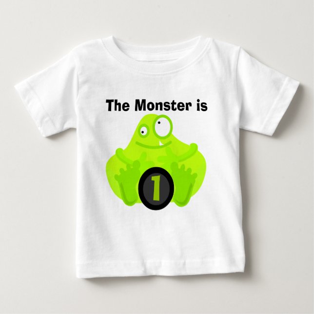 Camiseta customizável do aniversário do monstro (Frente)