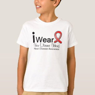 Camiseta Customizável eu visto a fita da doença cardíaca