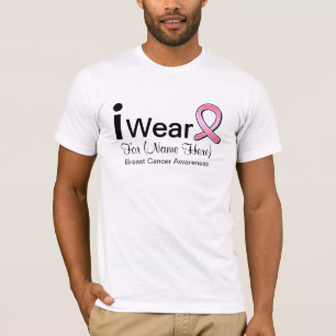 Camiseta Customizável eu visto a fita de câncer de mama