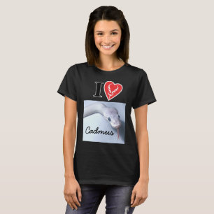 Camiseta Customizável "mim (coração) do pitão da bola [