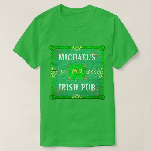 Camiseta Customizável seu verde irlandês conhecido do bar (Frente do Design)