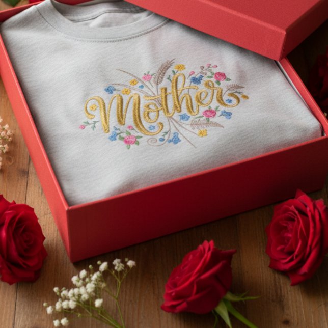 Camiseta Customized Mother Flower Design T-Shirt (Criador carregado)