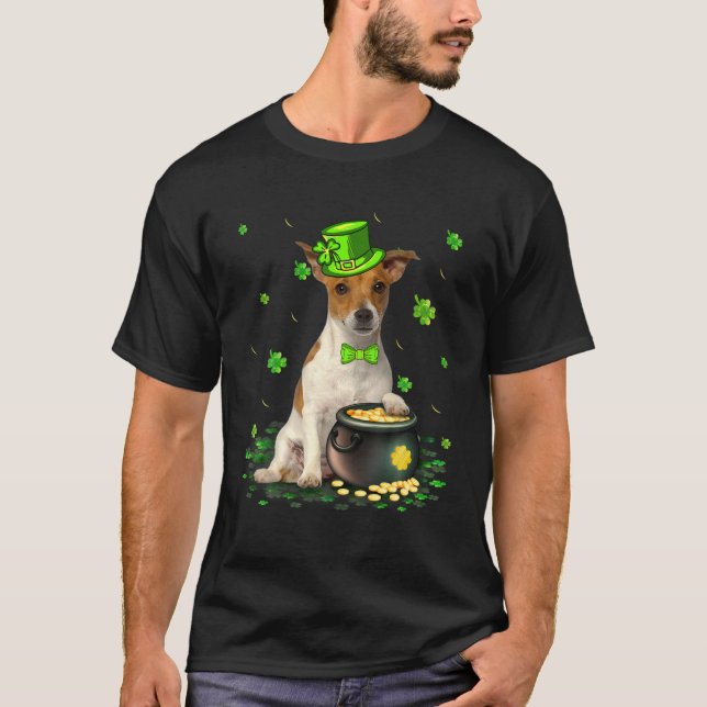 Camiseta Cut Jack Russell Terrier Dog Lover St Patricks Da (Frente)