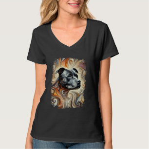 Camiseta Cut Staffordshire Bull Terrier Colorful Trabalho d