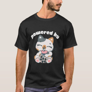 Camiseta Cuta Alimentada Por Boba Bubble milk Tea Anime Kaw