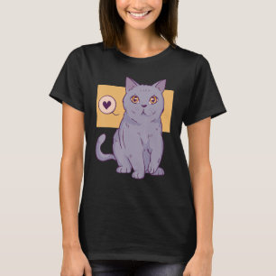 Camiseta Cuta Animal Proprietário de Gatos de Bairro Britân
