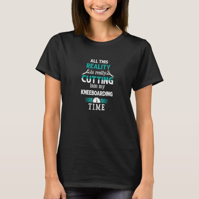 Camiseta Cutando no meu kneeboard Surfin (Frente)