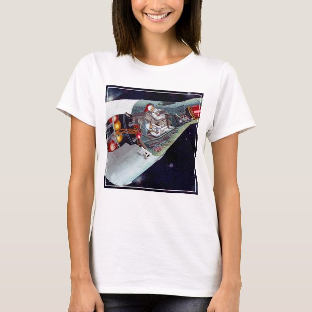 Camiseta Cutaway, Uma Nave Espacial Gemini De Duas Pessoas  (Frente)