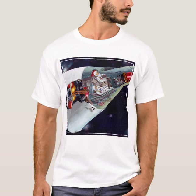 Camiseta Cutaway, Uma Nave Espacial Gemini De Duas Pessoas  (Frente)