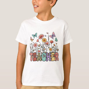 Camiseta Cute 100 Dias Escolar Flores Borboletas Crianças