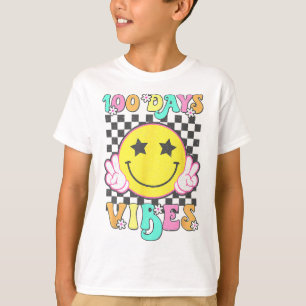 Camiseta Cute 100 Dias Vibes Sorriso Face 100 Dias De Escol