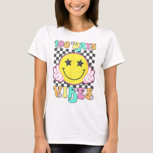 Camiseta Cute 100 Dias Vibes Sorriso Face 100 Dias De Escol