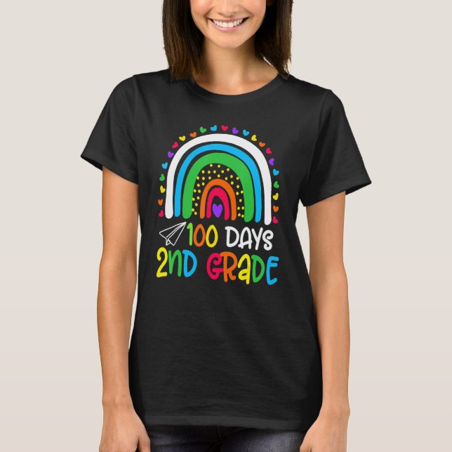 Camiseta Cute 100th Day Of School 100 Days Smarter 2nd Grad (Frente)