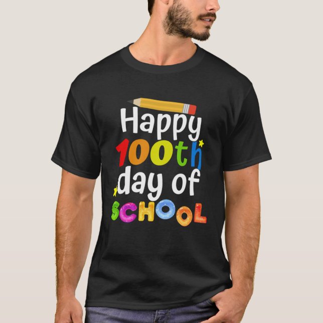 Camiseta Cute 100th Day Of School for Teachers And Kids Hap (Frente)
