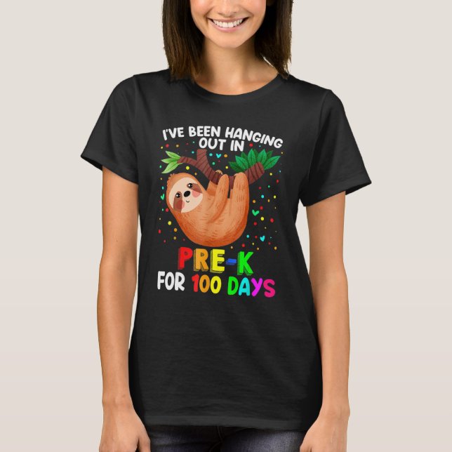 Camiseta Cute 100th Day of School Sloth Pre-k 100 Days Scho (Frente)