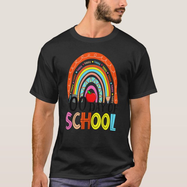 Camiseta Cute 100th Day Of School Teacher 100 Days Smarter  (Frente)