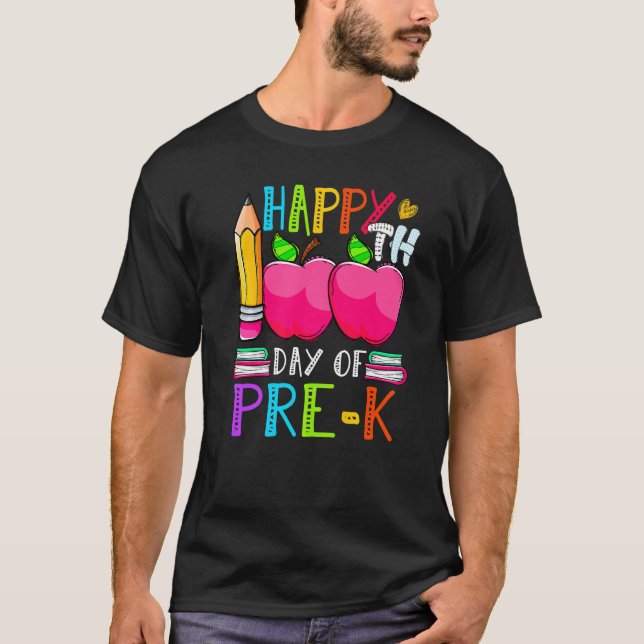 Camiseta Cute 100th day of School Teacher Kid Happy 100 day (Frente)