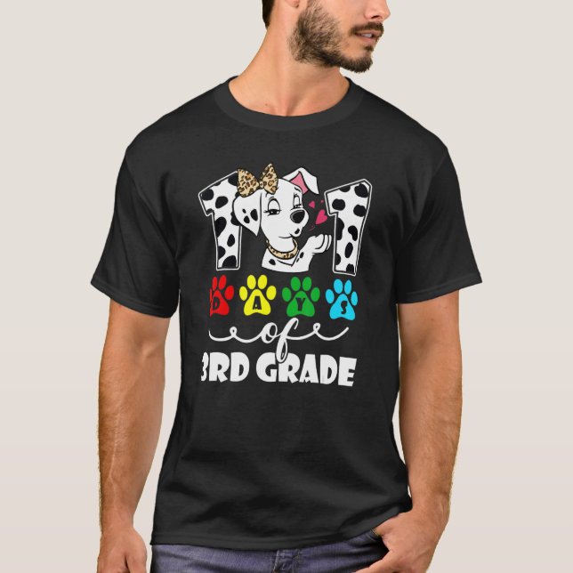 Camiseta Cute 101 Days School Dog Lover 3rd Grade 100 Days  (Frente)