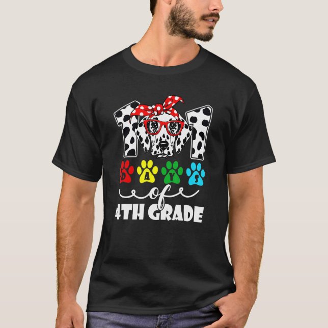 Camiseta Cute 101 Days School Dog Lover 4th Grade 100 Days  (Frente)