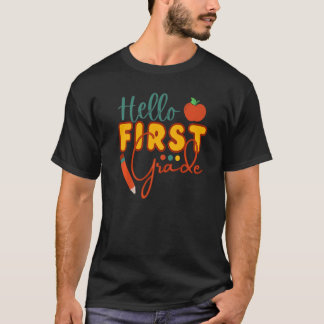 Camiseta Cute 1st Grade Kids Back To School Hello First Gra