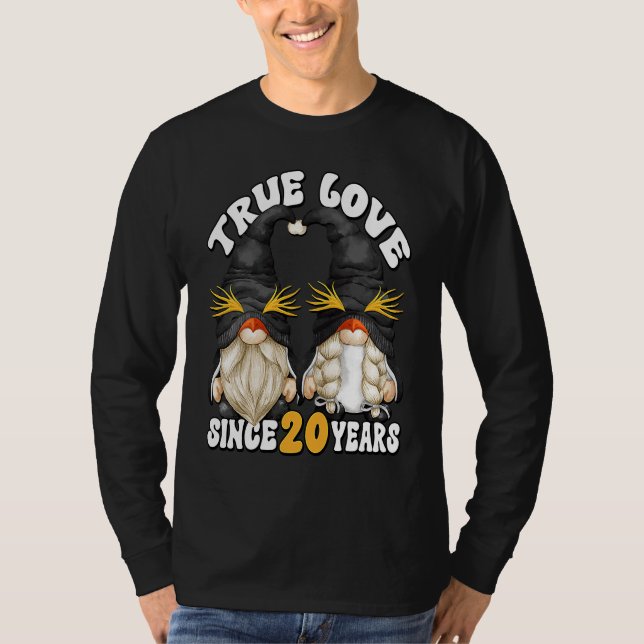 Camiseta Cute 20th Wedding Anniversary Gnomes For Penguin M (Frente)