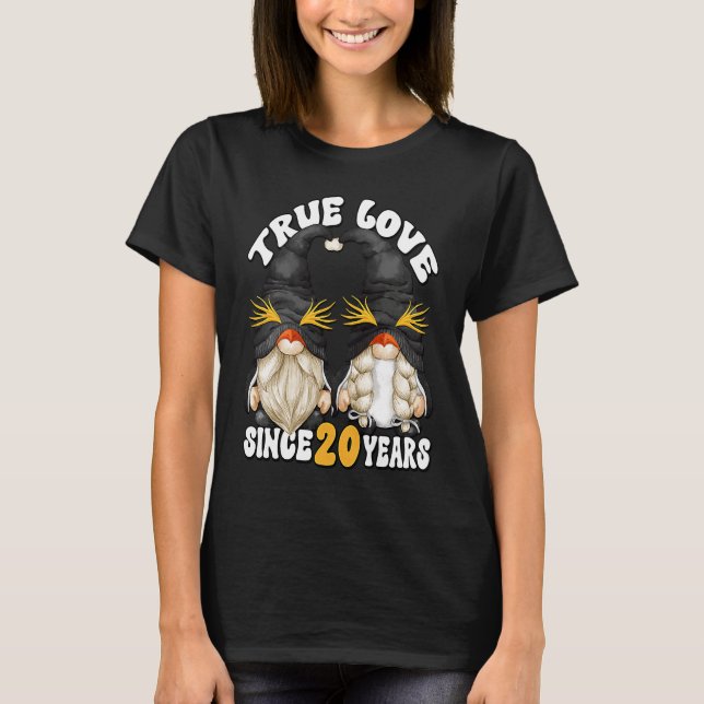Camiseta Cute 20th Wedding Anniversary Gnomes For Penguin M (Frente)
