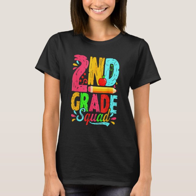Camiseta Cute 2nd Grade Squad Back To School First Day Of S (Frente)