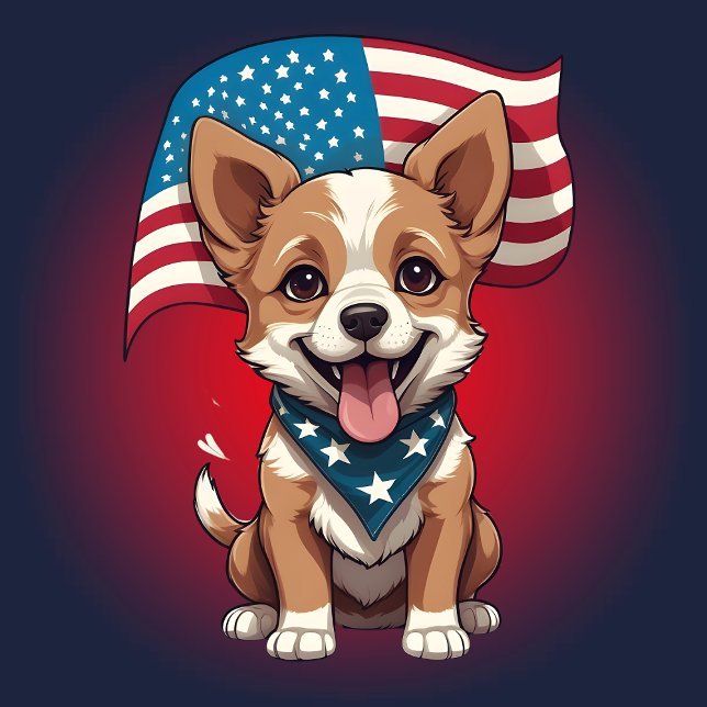 Camiseta Cute 4 de julho Bandeira da Pruppy (Criador carregado)