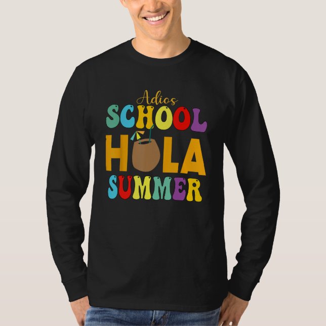 Camiseta Cute Adios School Hola Summer lovley Groovy Design (Frente)