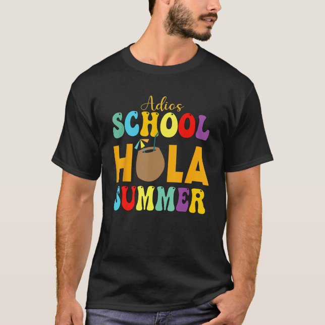 Camiseta Cute Adios School Hola Summer lovley Groovy Design (Frente)