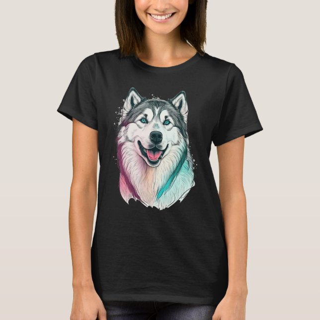 Camiseta Cute Alaskan Malamute Dog on Alaskan Malamute   1 (Frente)
