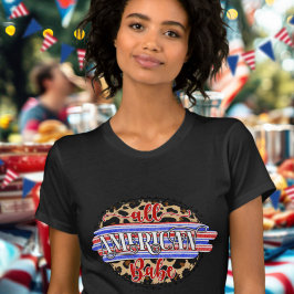 Camiseta Cute All American Babe Leopard Celebration
