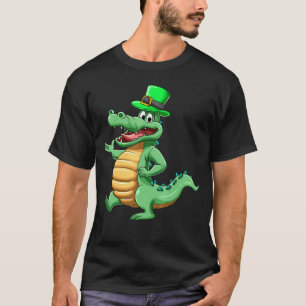 Camiseta Cute Alligator Lucky Leprechaun Crocodile Rua Patr