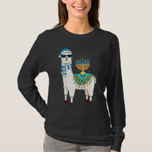 Camiseta Cute Alpaca Chanukah Menorah Hanukkah Lama