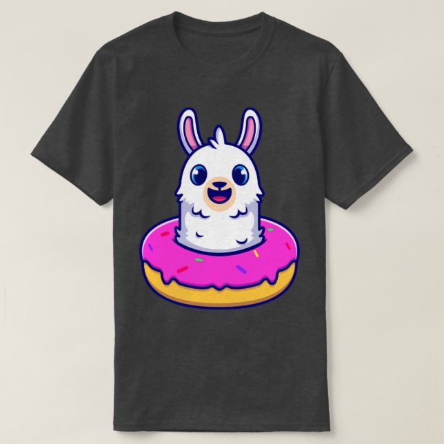 Camiseta Cute Alpaca com cartoon de noz (Frente do Design)