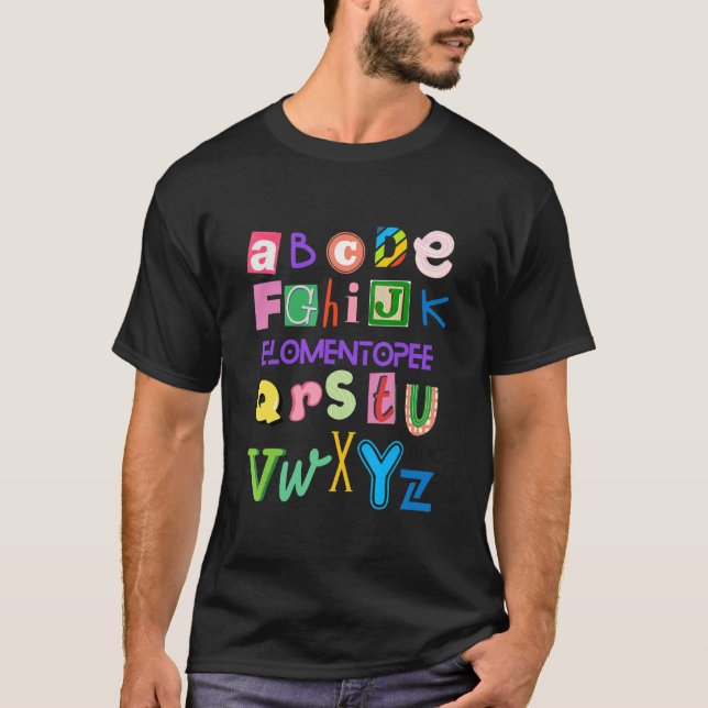 Camiseta Cute  Alphabet For Parents Grandparents And Kids (Frente)
